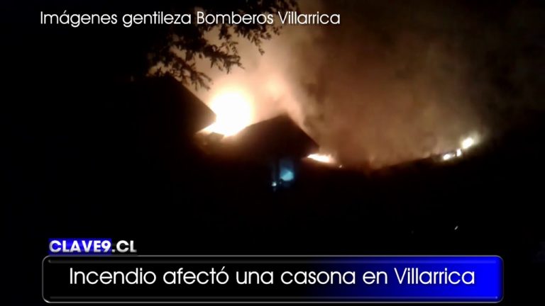 Incendio de casona deja dos bomberos heridos de gravedad en Villarrica