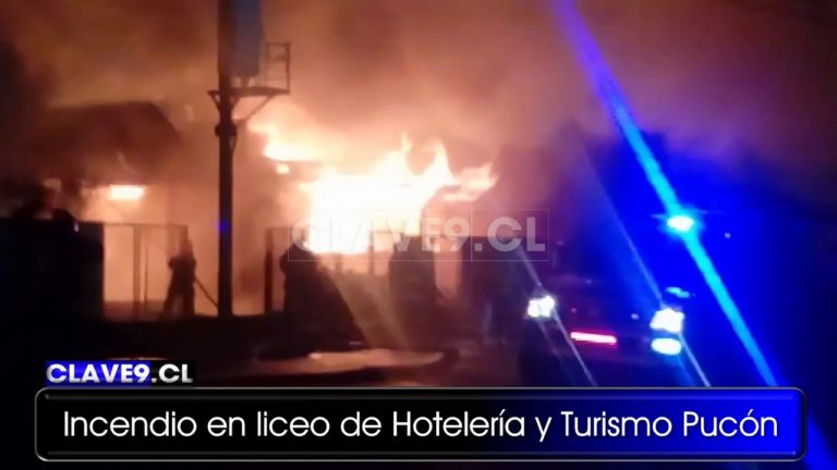 Incendio afectó Liceo de Hotelería y Turismo de Pucón