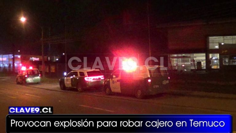 Provocan explosión para robar cajero en supermercado Unimarc de avenida Caupolicán en Temuco