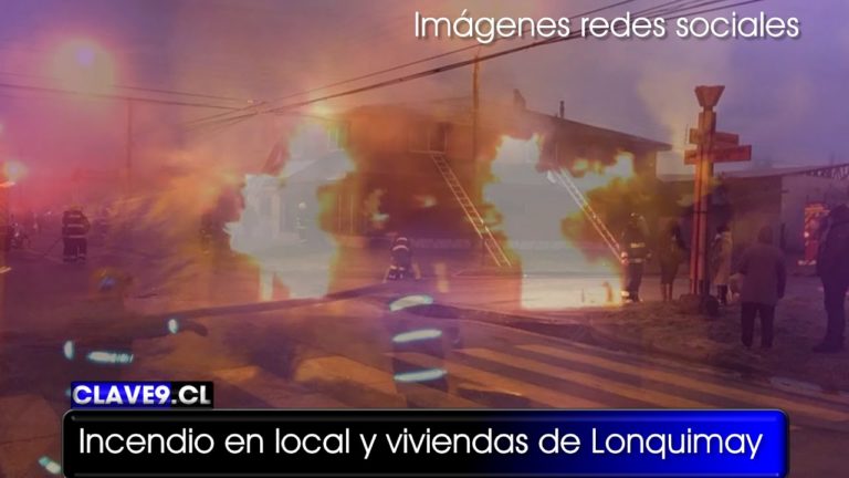 Incendio destruyó local comercial y dos viviendas en Lonquimay