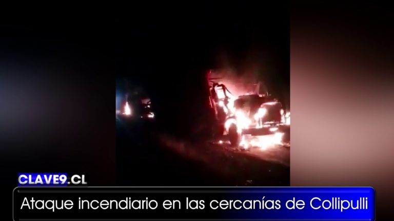 Encapuchados queman tres camiones y un furgón en las cercanías de Collipulli