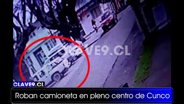 Captan robo de camioneta en plena plaza de Cunco