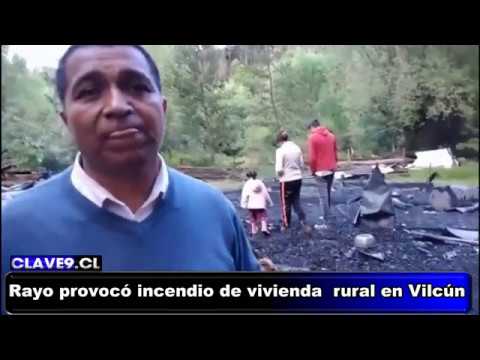Rayo provocó incendio que destruyó una vivienda en sector rural de Vilcún