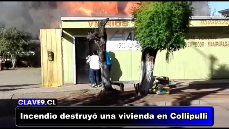 Incendio destruyó una vivienda y dañó local comercial en Collipulli