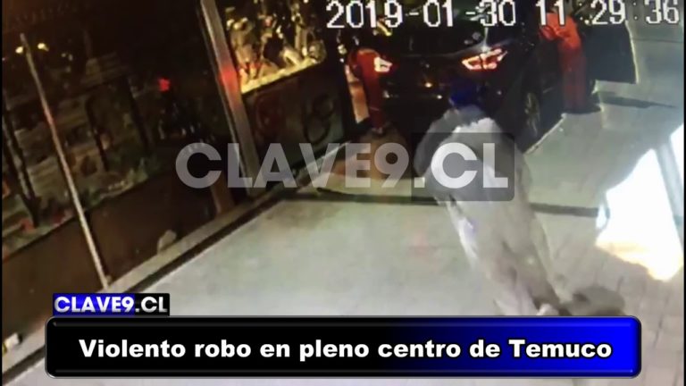 Sin detenidos continúa la investigación tras violento robo a joyería en pleno centro de Temuco