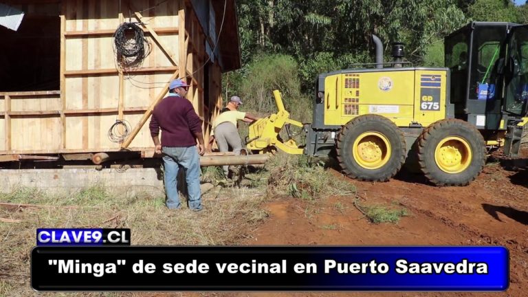 Al estilo “minga chilota” comunidad de Puerto Saavedra trasladó su sede a terreno definitivo