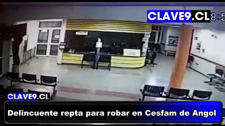 Cámaras registran a delincuente reptando para robar televisor en Cesfam de Angol