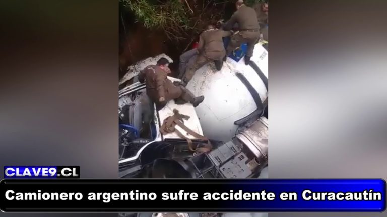 Camión cargado con gas volcó y cayó desde puente en la ruta que une Curacautín con Victoria