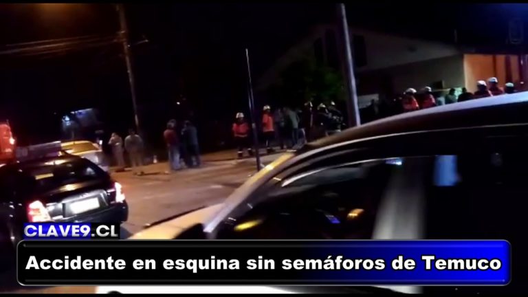 Vehículos colisionan y uno vuelca en peligrosa esquina sin semáforos de Temuco
