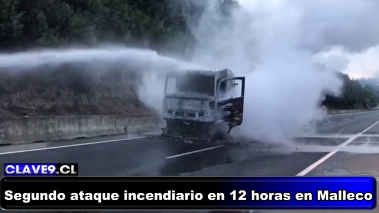 Otros cinco camiones fueron atacados en un segundo atentado en menos de 12 horas en la Ruta 5 Sur