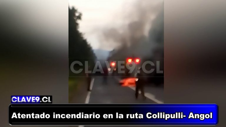 Ataque incendiario destruyó un camión en la ruta que une Collipulli con Angol