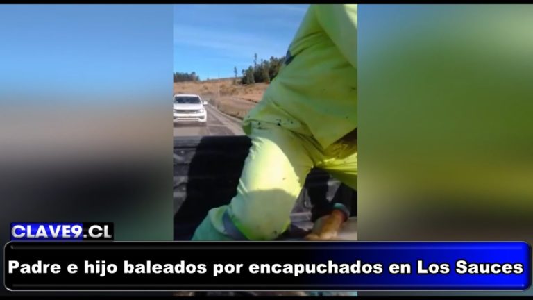 Impactante registro en video: Padre e hijo fueron baleados por encapuchados en las cercanías de Los Sauces