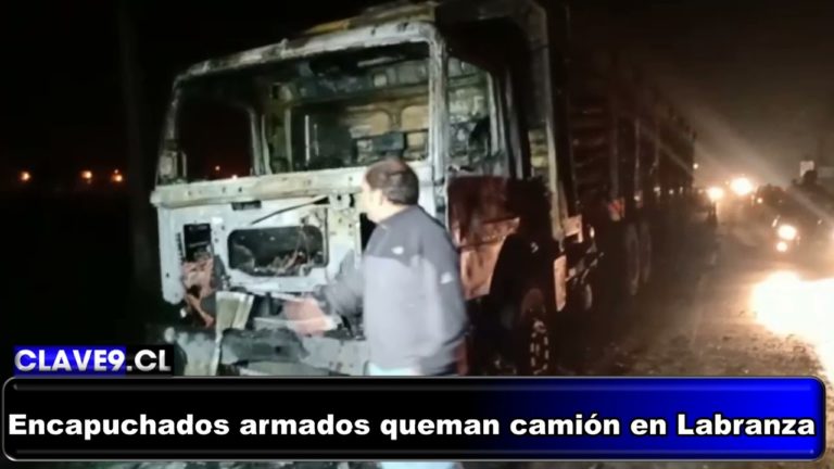 Encapuchados armados quemaron un camión en las cercanías de Labranza