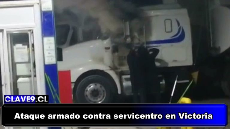 Ataque armado contra servicentro deja al menos una persona herida y cinco camiones quemados en plena zona urbana de Victoria