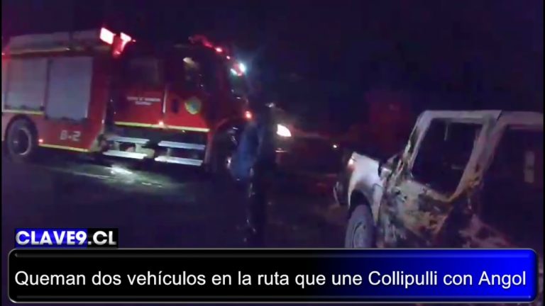 Queman maquinarias y vehículos en dos atentados en las cercanías de Collipulli
