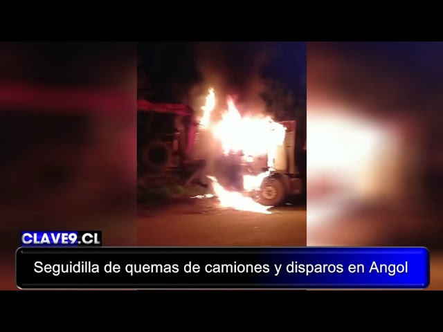 Queman cinco camiones y disparan contra otros vehículos en seguidilla de atentados en las cercanías de Angol