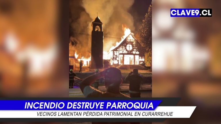 Incendio destruye la parroquia de Curarrehue