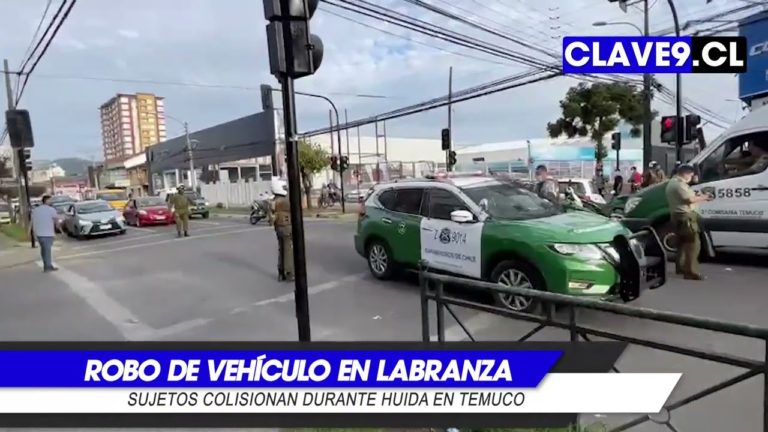 Asalto en Labranza termina con accidente en calle San Martín de Temuco