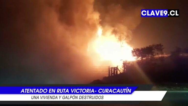 Ataque incendiario destruyó vivienda y galpón en la ruta Victoria- Curacautín