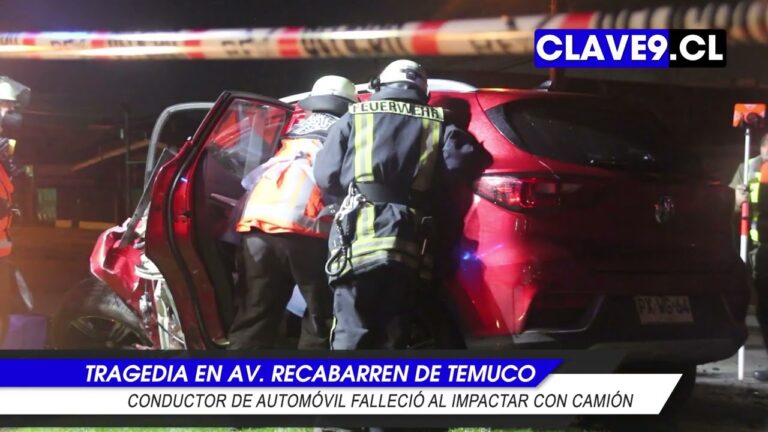 Tragedia en plena avenida Recabarren de Temuco: Conductor falleció tras colisión con camión