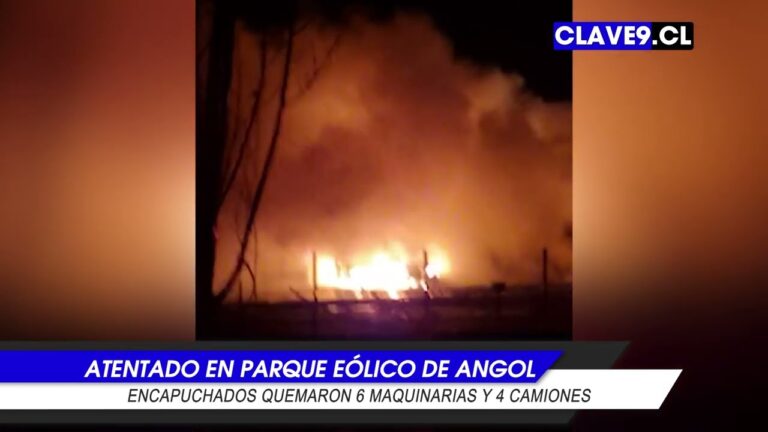 Atentado incendiario destruyó seis maquinarias y cuatro camiones en parque eólico de Angol