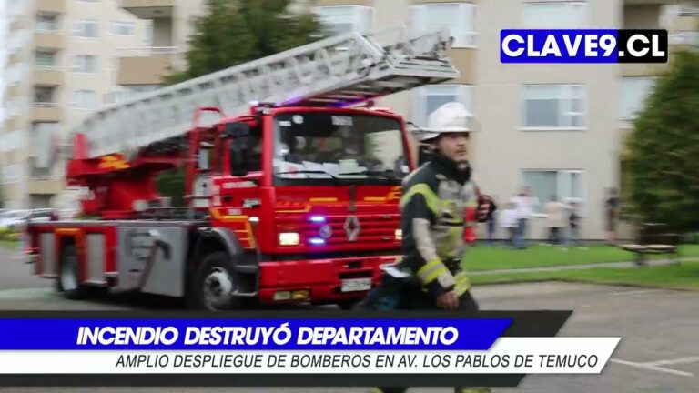 Incendio destruyó departamento y dejó una persona lesionada en Temuco