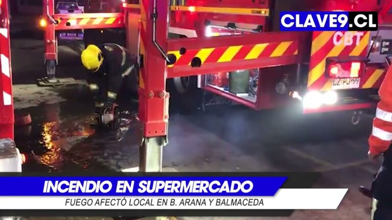 Intento de robo terminó en incendio de supermercado en Temuco
