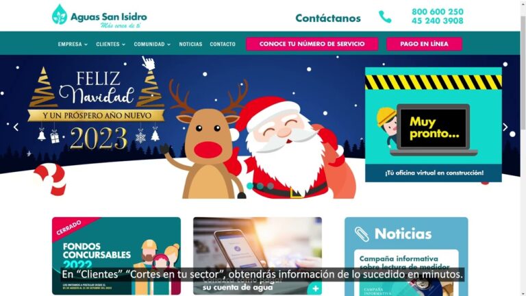 Empresa Aguas San Isidro lanzó su nuevo sitio web
