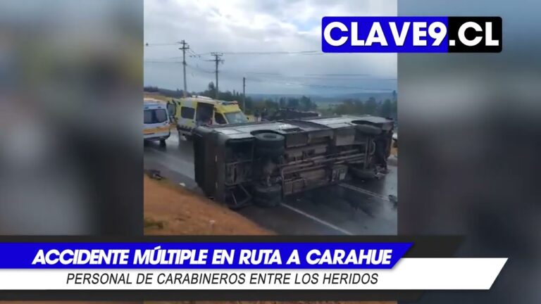 Accidente múltiple en la ruta Nueva Imperial- Carahue deja carabineros y civiles heridos