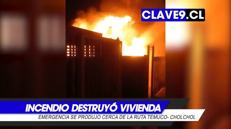 Incendio destruyó una vivienda cercana a la ruta Temuco- Cholchol