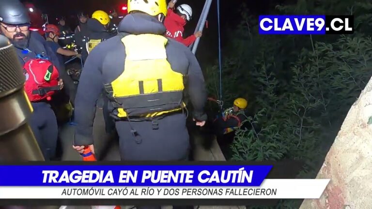 Tragedia en el puente Cautín: Dos personas fallecen tras caer con su vehículo al río