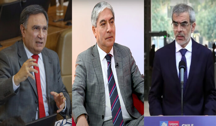 De izquierda a derecha: Diputado Miguel Mellado, diputado Henry Leal y ministro Luis Cordero